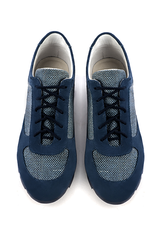 Navy blue women's elegant sneakers.. Top view - Florence KOOIJMAN